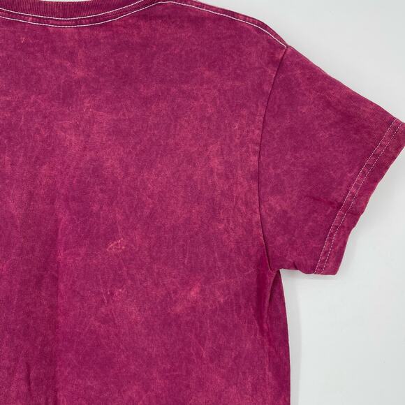 Officially Licensed Nirvana Nevermind Smiley Grunge Tee Magenta Acid Wash Small - Picture 5 of 7